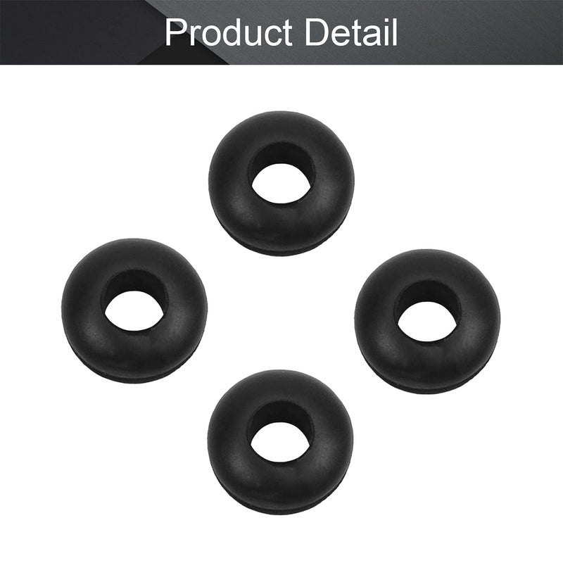 Fielect Rubber Grommet 200Pcs 5mm Inner Dia Oil Resistant Armature Rubber Grommets for Wiring Cable Black - Image 5